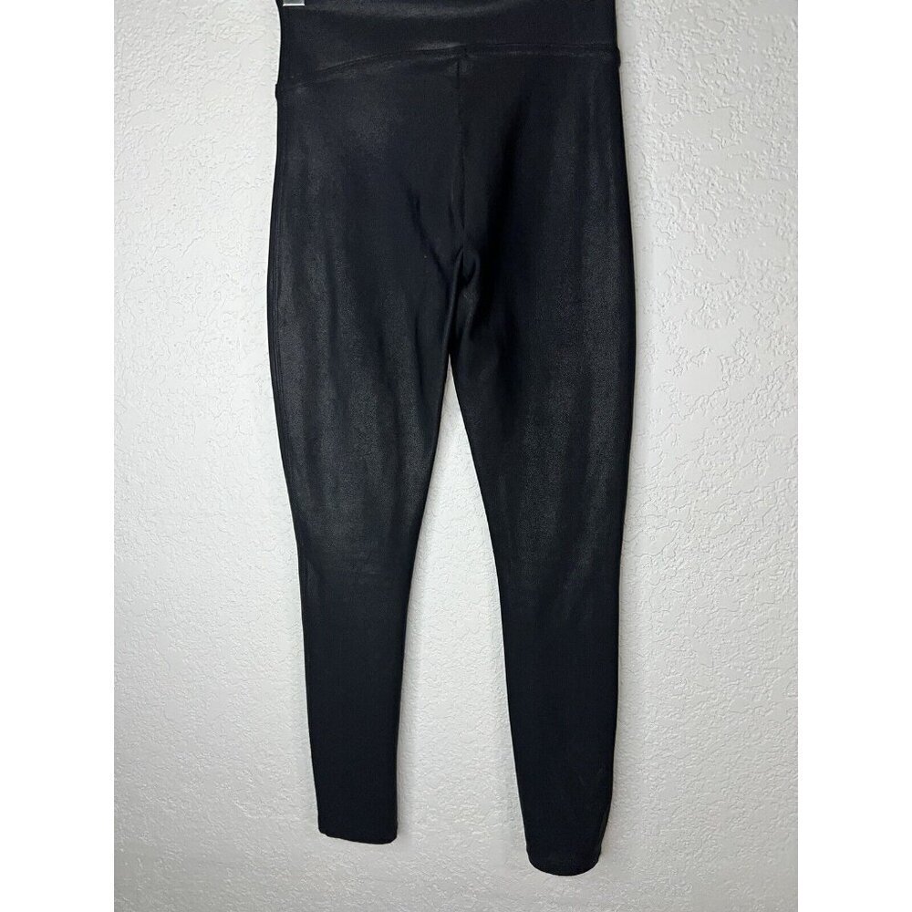 SPANX Women's Black Faux Leather Leggings Size XS Seamless Front Y - Picture 6 of 7